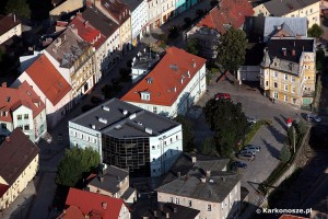 Starówka w Kowarach z lotu ptaka
